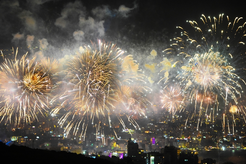 Jounieh Fireworks Show from Burj on Bay Hotel